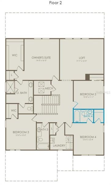 2D floor plan layout of this home in , Orlando, FL (Image 4).