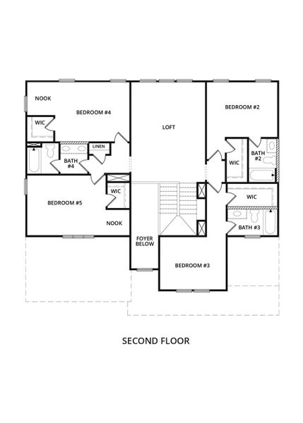 2D floor plan layout for the Trenton by Brock Built in The Shoal, Santa Rosa Beach, FL (Image 6).