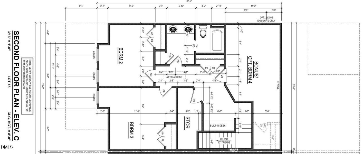 Lot 15 WOF Townhomes 2nd floor Plan