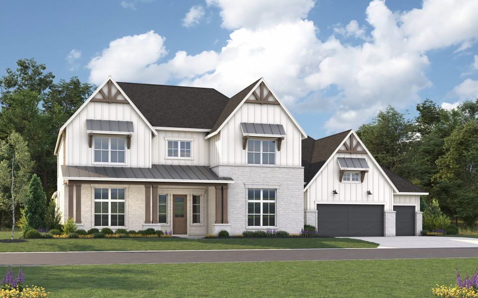 Representative exterior photo of a completed home built from the 7042 by Tradition Homes in Mustang Lakes, McKinney, TX (Image 20).