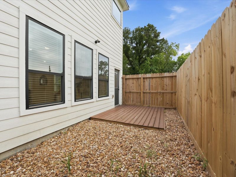 Exterior details and patio area of a home in , Houston (Image 28).