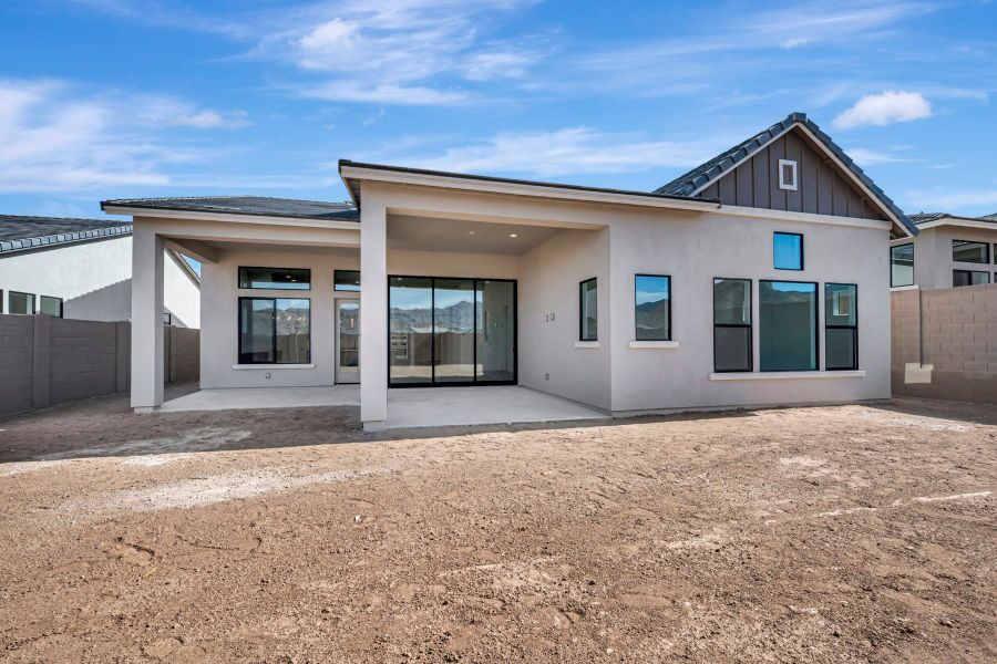 Exterior details and patio area of a home in Overlook at Verrado Regent Hills, Buckeye (Image 3).