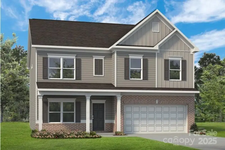 Front exterior of a new home in Green Acres, Concord, NC, highlighting curb appeal (Image 1).