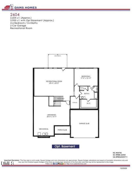 Floor plan 2604 Basement