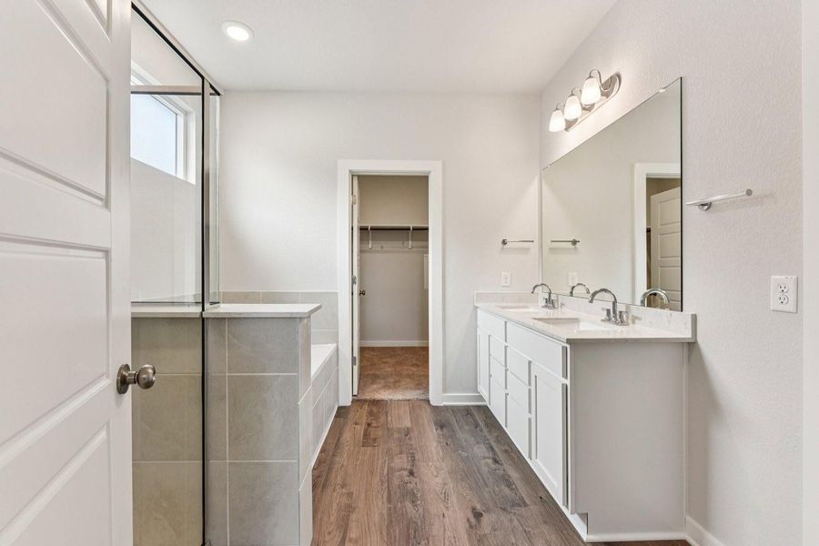 Furnished interior view inside a new home in Stallion Run, Buda (Image 10).