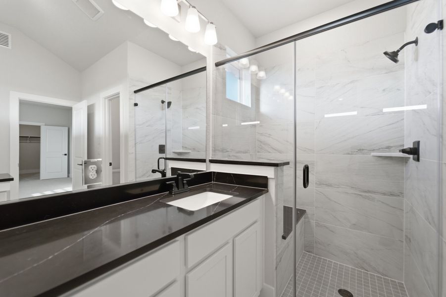 Furnished interior view inside a new home in The Woodlands at Medina Hills, Mico (Image 8).