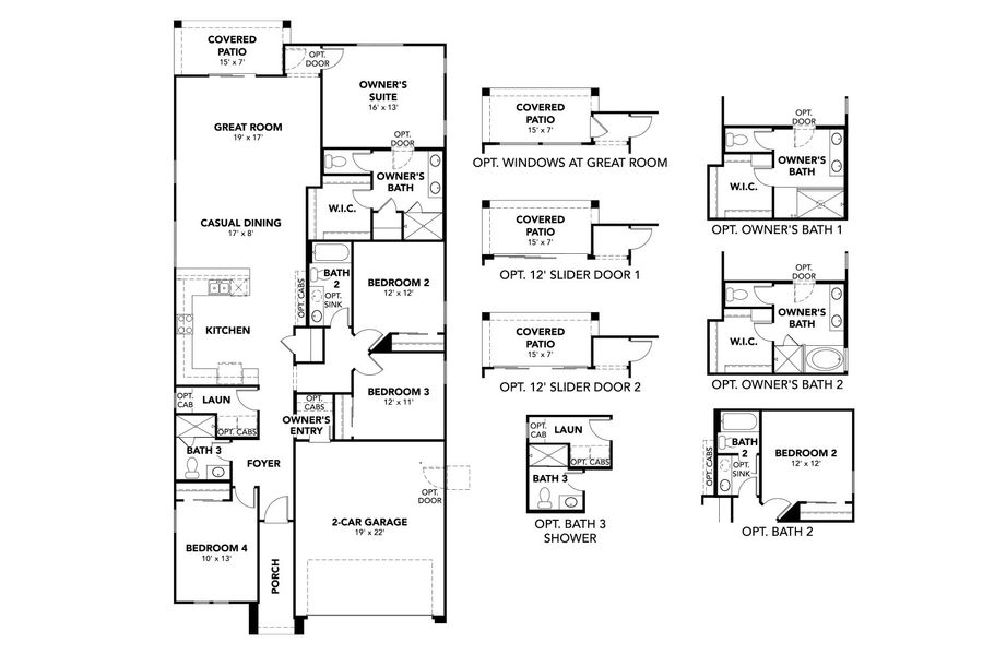 2D floor plan layout for the Larkspur by Brightland Homes in Teravalis, Buckeye, AZ (Image 3). 2D floor plan layout for the Larkspur by Brightland Homes in Teravalis, Buckeye, AZ (Image 3).