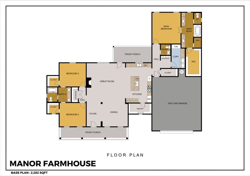 2D floor plan layout of this home in Freeman Ranch, Weatherford, TX (Image 4).