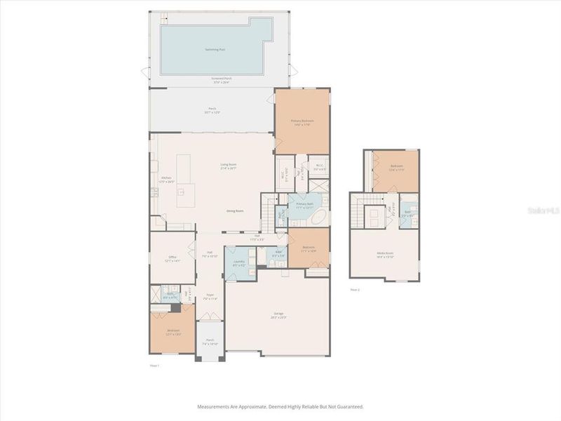 2D floor plan layout of this home in Waterset, Apollo Beach, FL (Image 4).