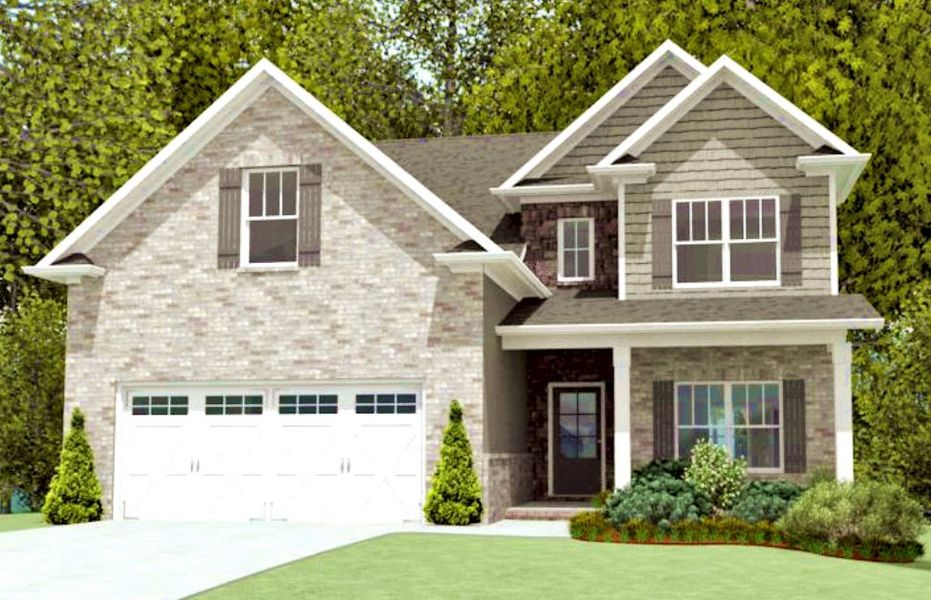 Representative exterior photo of a completed home built from the The Heyward by Smithbilt Homes in Farm At Riverbend, Pigeon Forge, TN (Image 1).