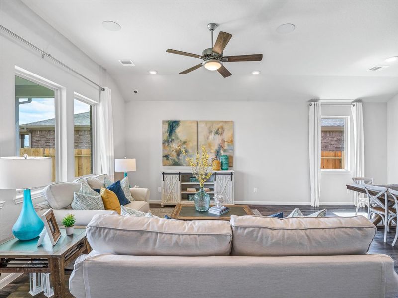 Take another glimpse into the heart of the home with this additional view of the family room—a sprawling space ready to accommodate all your gatherings. Sample photo of completed home with similar floor plan. Actual colors and selections may vary. Take another glimpse into the heart of the home with this additional view of the family room—a sprawling space ready to accommodate all your gatherings. Sample photo of completed home with similar floor plan. Actual colors and selections may vary.