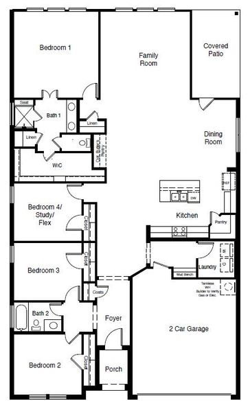 2D floor plan layout of this home in Bluestem, Rhome, TX (Image 4). 2D floor plan layout of this home in Bluestem, Rhome, TX (Image 4).