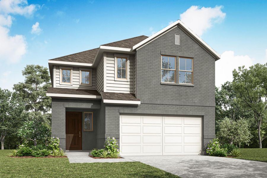 Representative exterior photo of a completed home built from the Winfield by Tri Pointe Homes in Prairie Collection at The Meadows, Krum, TX (Image 17). Representative exterior photo of a completed home built from the Winfield by Tri Pointe Homes in Prairie Collection at The Meadows, Krum, TX (Image 17).