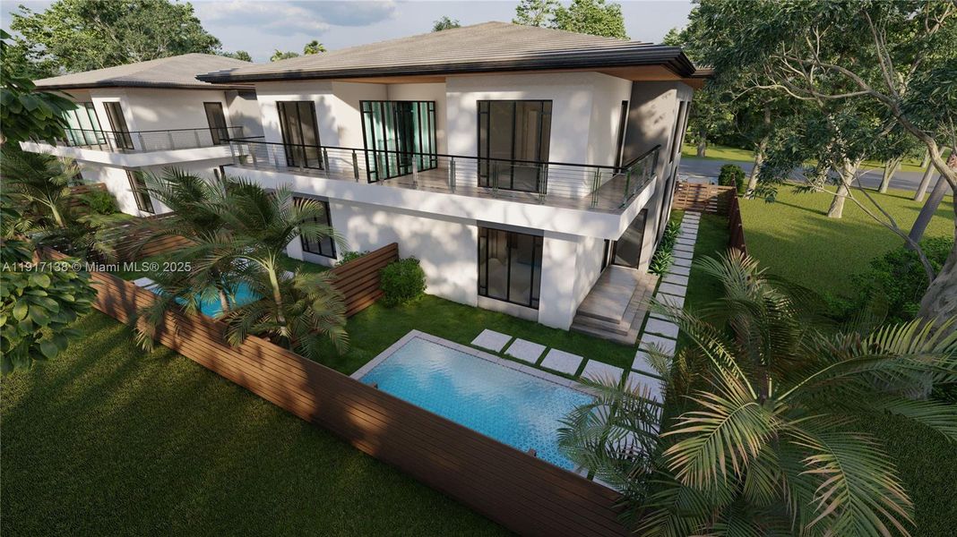 Exterior details and patio area of a home in , Miami (Image 15). Exterior details and patio area of a home in , Miami (Image 15).