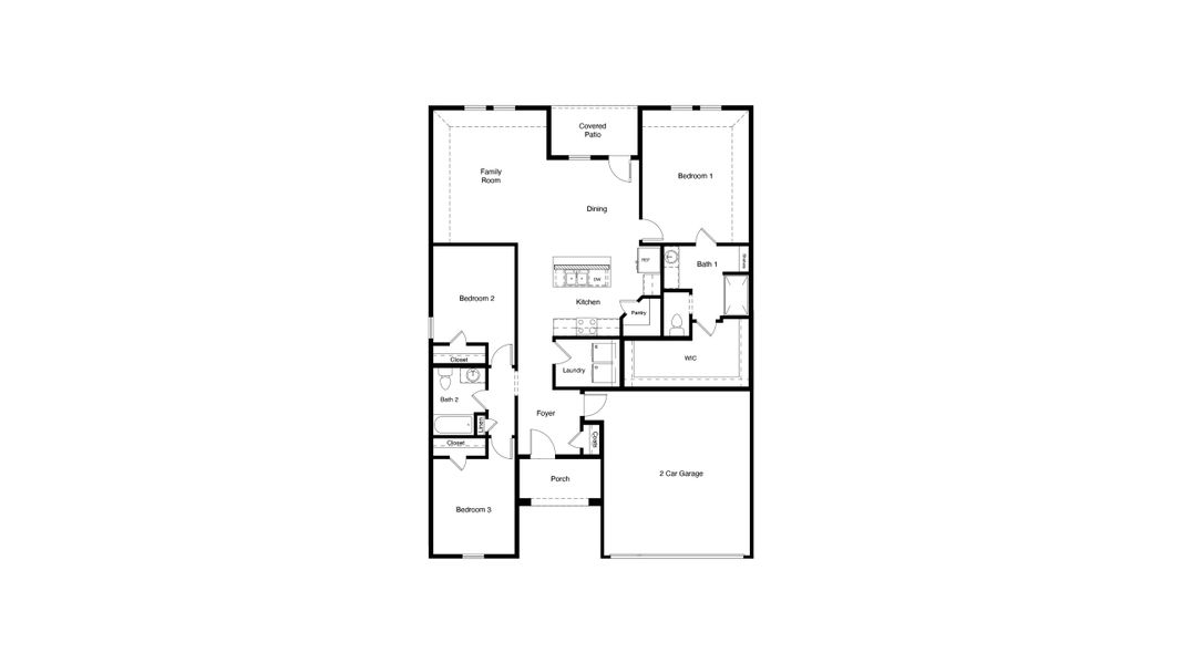 2D floor plan layout for the Denton by D.R. Horton in Lankford Farms, Cleburne, TX (Image 4). 2D floor plan layout for the Denton by D.R. Horton in Lankford Farms, Cleburne, TX (Image 4).