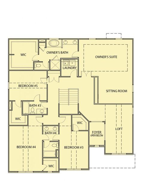 2D floor plan layout for the Richard II by Kerley Family Homes in Walters Creek, Douglasville, GA (Image 4).