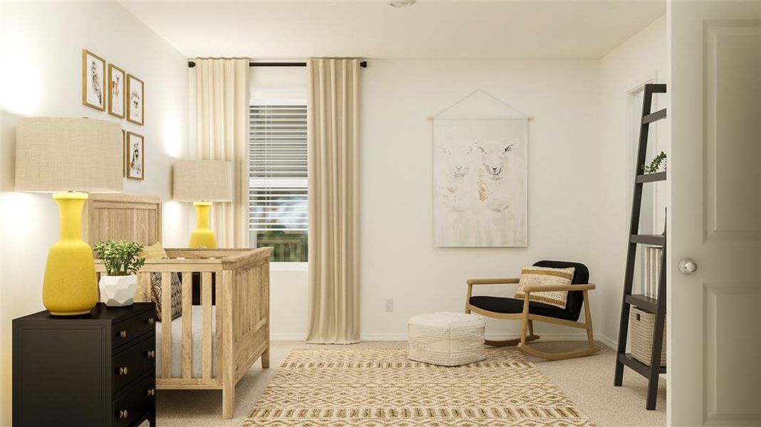 Bedroom with carpet and baseboards Bedroom with carpet and baseboards