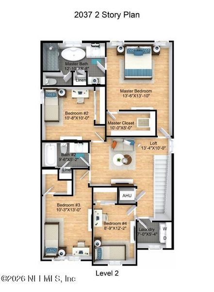 2D floor plan layout of this home in , Jacksonville, FL (Image 3).
