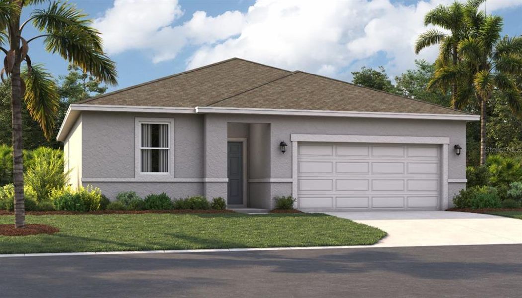 Front exterior of a new home in Silver Lake Pointe, Leesburg, FL, highlighting curb appeal (Image 2). Front exterior of a new home in Silver Lake Pointe, Leesburg, FL, highlighting curb appeal (Image 2).