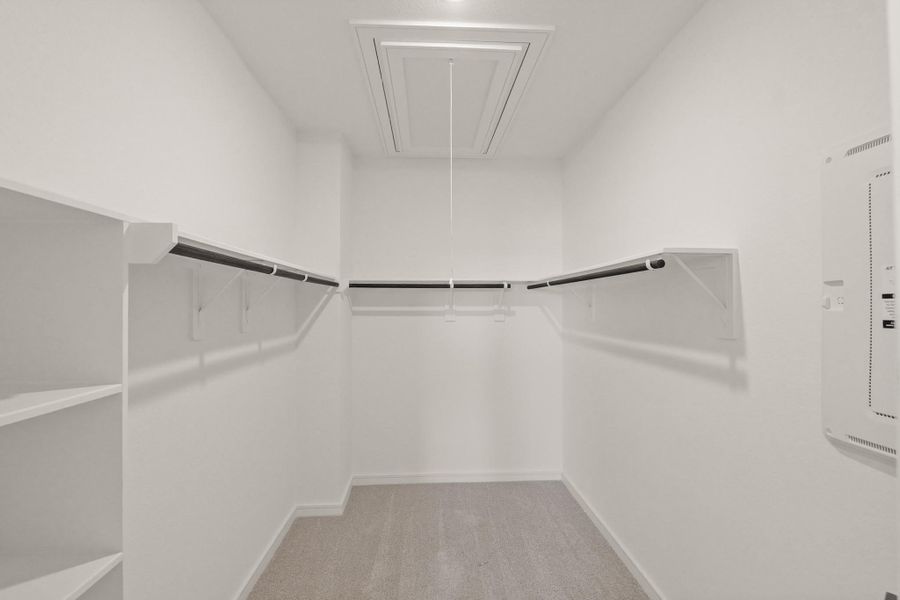 Walk-in closet in the primary suite
