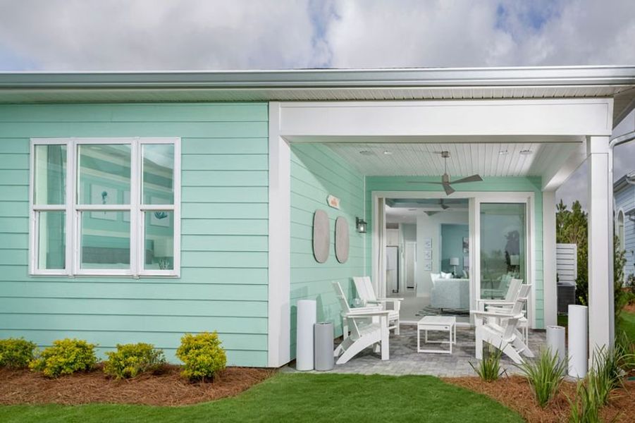 Representative exterior details of a home built from the Antigua by Minto Communities in Latitude Margaritaville Watersound, Panama City Beach (Image 2). Representative exterior details of a home built from the Antigua by Minto Communities in Latitude Margaritaville Watersound, Panama City Beach (Image 2).