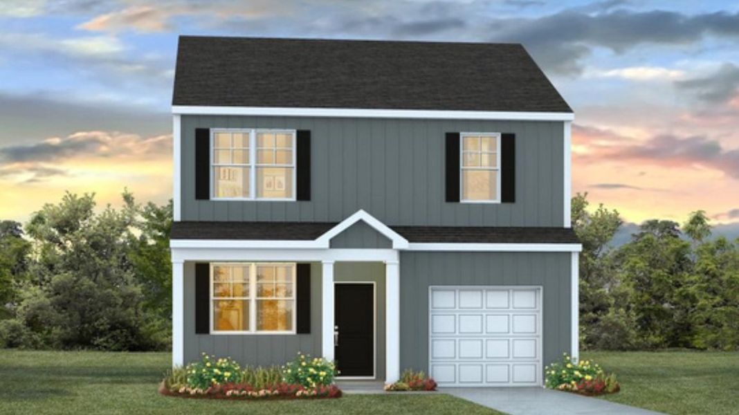 Representative exterior photo of a completed home built from the BRANDON by D.R. Horton in Rivers Reach, Yemassee, SC (Image 20).