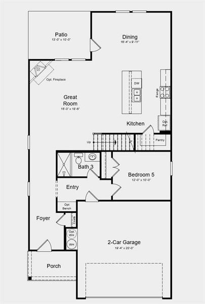 2D floor plan layout of this home in Windance Lake, Loganville, GA (Image 5).