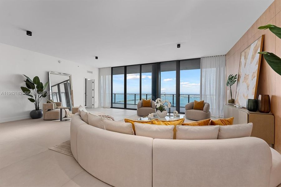 Furnished interior view inside a new home in , Miami (Image 10).