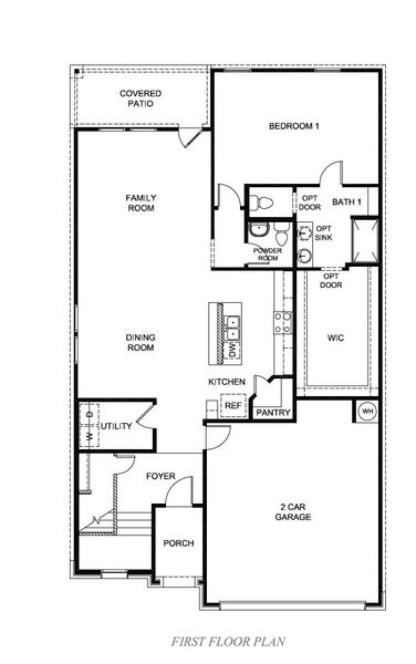 2D floor plan layout for the The Pierce by D.R. Horton in Overlook West, Wolfforth, TX (Image 3).