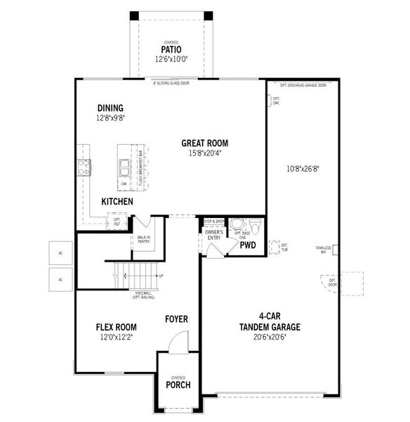 2D floor plan layout for the Lagoon by Mattamy Homes in White Tank Vistas, Waddell, AZ (Image 3).