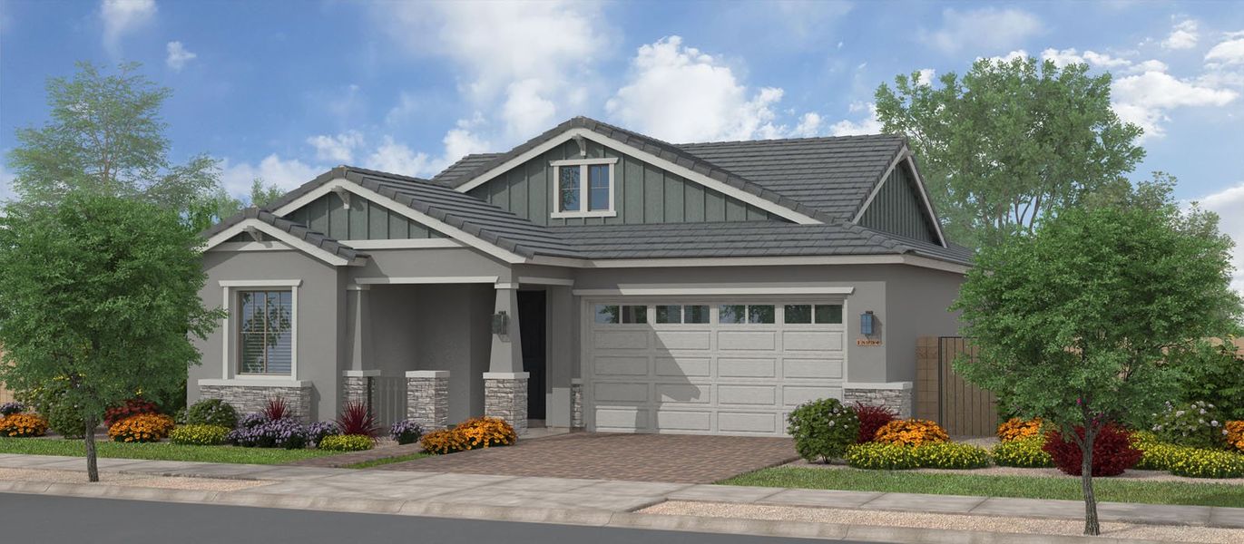 Representative exterior photo of a completed home built from the San Joaquin by Fulton Homes in Sierra Nevada, Surprise, AZ (Image 5).