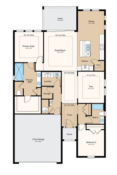 2D floor plan layout of this home in Skye Ranch Community Group Page, Sarasota, FL (Image 5).