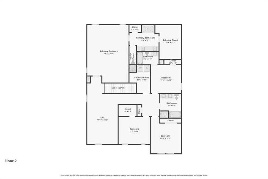 2D floor plan layout of this home in Parkside at Grayson, Grayson, GA (Image 4).