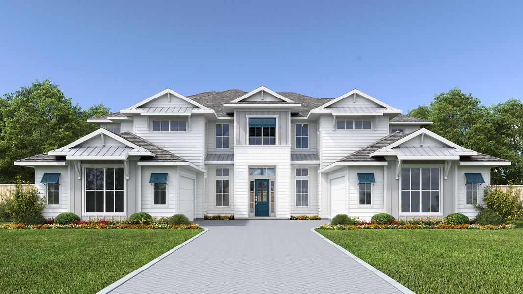 Representative exterior photo of a completed home built from the 5751MC by MasterCraft Builder Group in Madeira, St. Augustine, FL (Image 4). Representative exterior photo of a completed home built from the 5751MC by MasterCraft Builder Group in Madeira, St. Augustine, FL (Image 4).