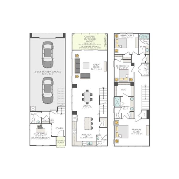 2D floor plan layout of this home in Bellflower, Charlotte, NC (Image 3).