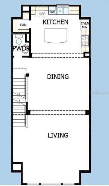2D floor plan layout of this home in Towns at Union, St. Petersburg, FL (Image 3).