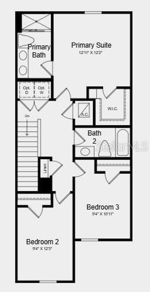 2D floor plan layout of this home in Waterstone, Groveland, FL (Image 3).