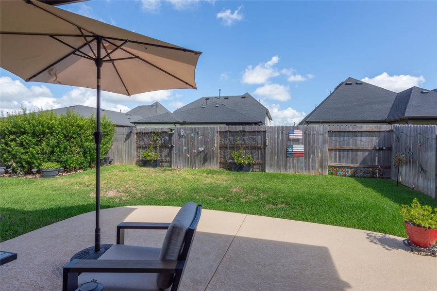 View of backyard from back door and showing the 10 ft extension