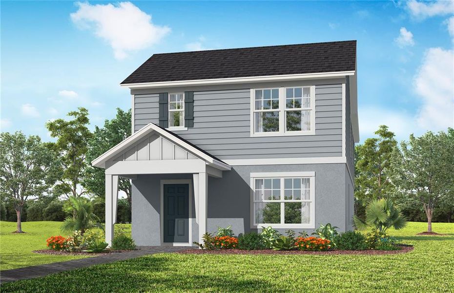 Front exterior of a new home in Lakehaven Estates, Clermont, FL, highlighting curb appeal (Image 1). Front exterior of a new home in Lakehaven Estates, Clermont, FL, highlighting curb appeal (Image 1).