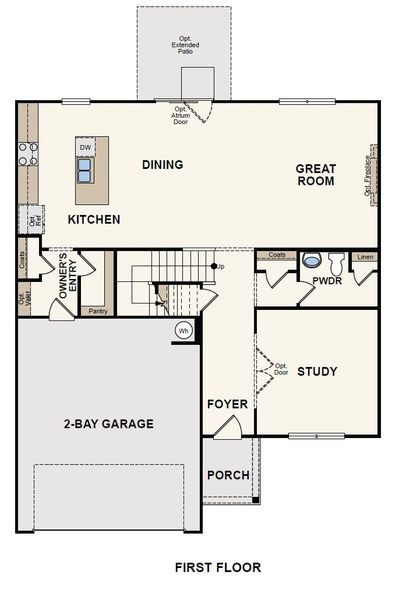 2D floor plan layout for the Greenfield by Century Communities in Hawthorne Reserve, Dallas, GA (Image 3). 2D floor plan layout for the Greenfield by Century Communities in Hawthorne Reserve, Dallas, GA (Image 3).