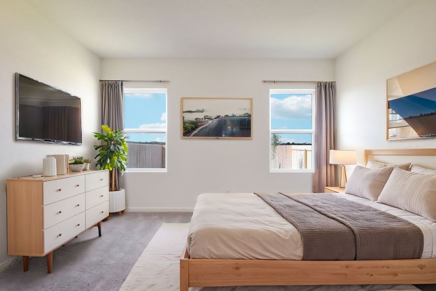 Representative furnished interior of a home built from the Sundial by Starlight Homes in The Wilder, Adkins (Image 7). Representative furnished interior of a home built from the Sundial by Starlight Homes in The Wilder, Adkins (Image 7).