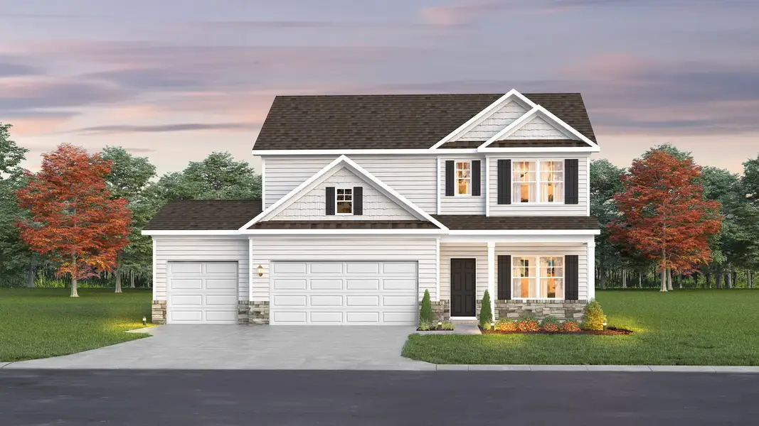 Elevation B with 3-Car Garage (R2)