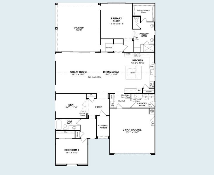 2D floor plan layout of this home in K. Hovnanian's® Four Seasons at Victory at Verrado, Buckeye, AZ (Image 5).