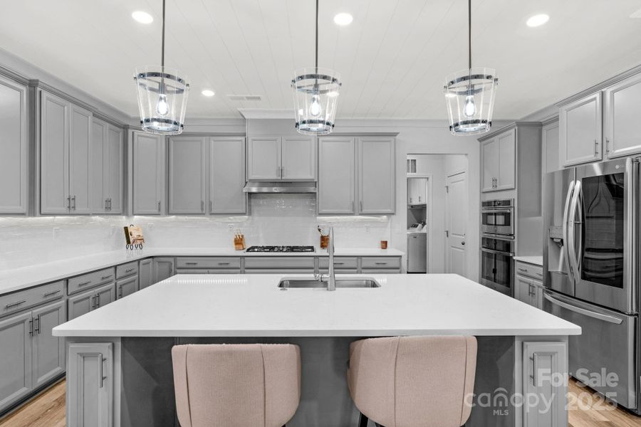 Gourmet kitchen with island seating