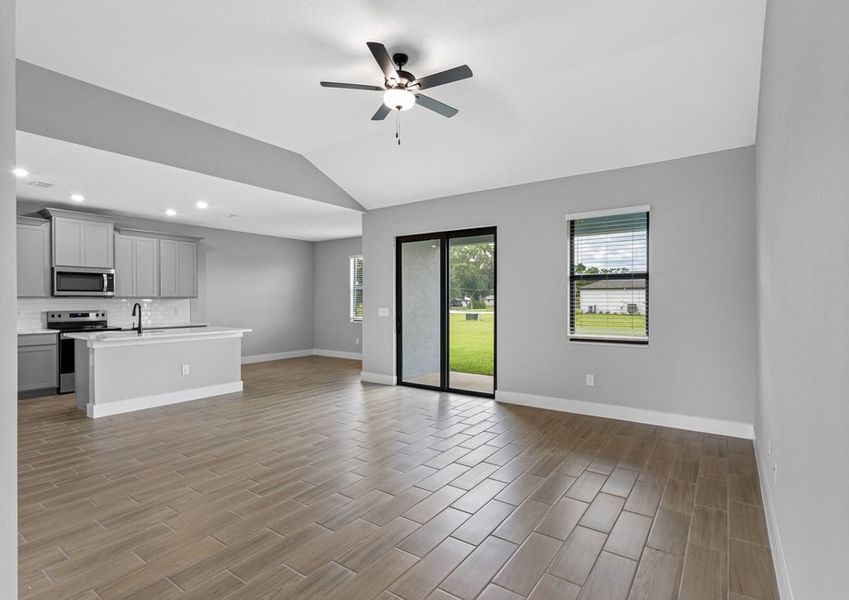 Move freely between the kitchen and living areas