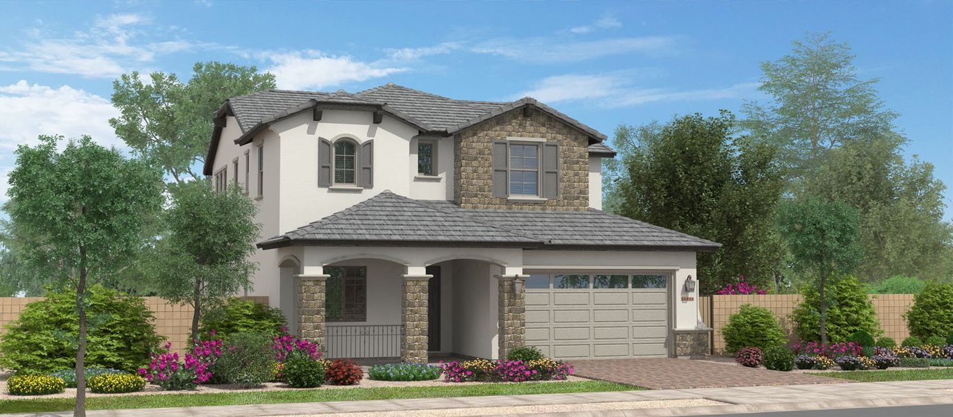 Representative exterior photo of a completed home built from the Mount Hood by Fulton Homes in Cascades at Prasada, Surprise, AZ (Image 5).