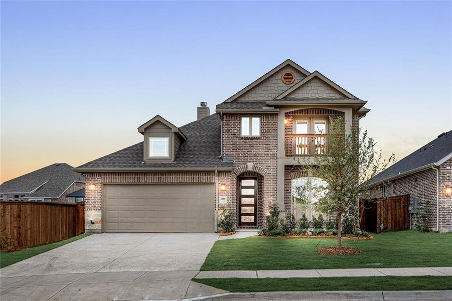 Front exterior of a new home in Waterscape Classic 50s, Royse City, TX, highlighting curb appeal (Image 2). Front exterior of a new home in Waterscape Classic 50s, Royse City, TX, highlighting curb appeal (Image 2).