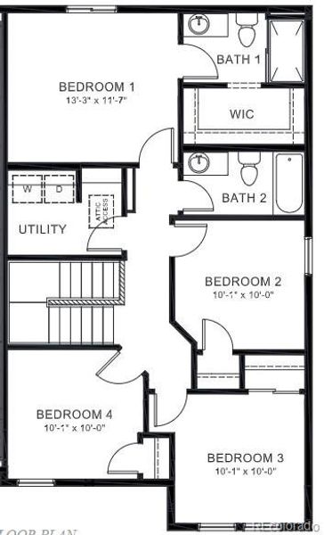 2D floor plan layout of this home in Ellston Park, Colorado Springs, CO (Image 3). 2D floor plan layout of this home in Ellston Park, Colorado Springs, CO (Image 3).
