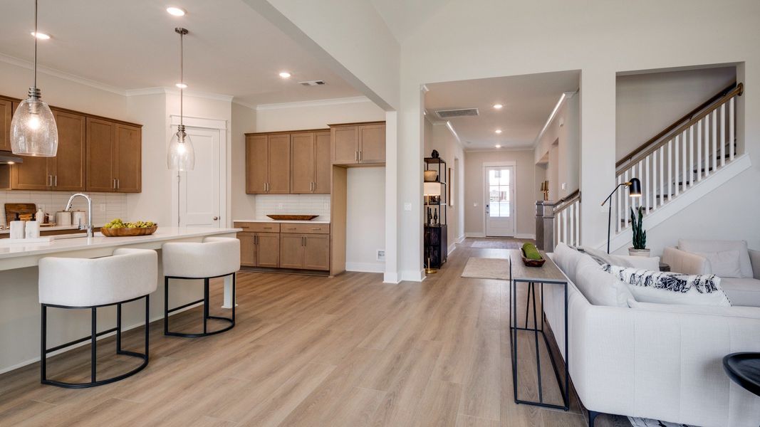 Kitchen, dining, and living areas close by for convenience Kitchen, dining, and living areas close by for convenience