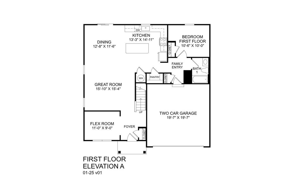 2D floor plan layout for the Hazel by Ryan Homes in Cameron Ridge 2-Story, Columbia, SC (Image 4).